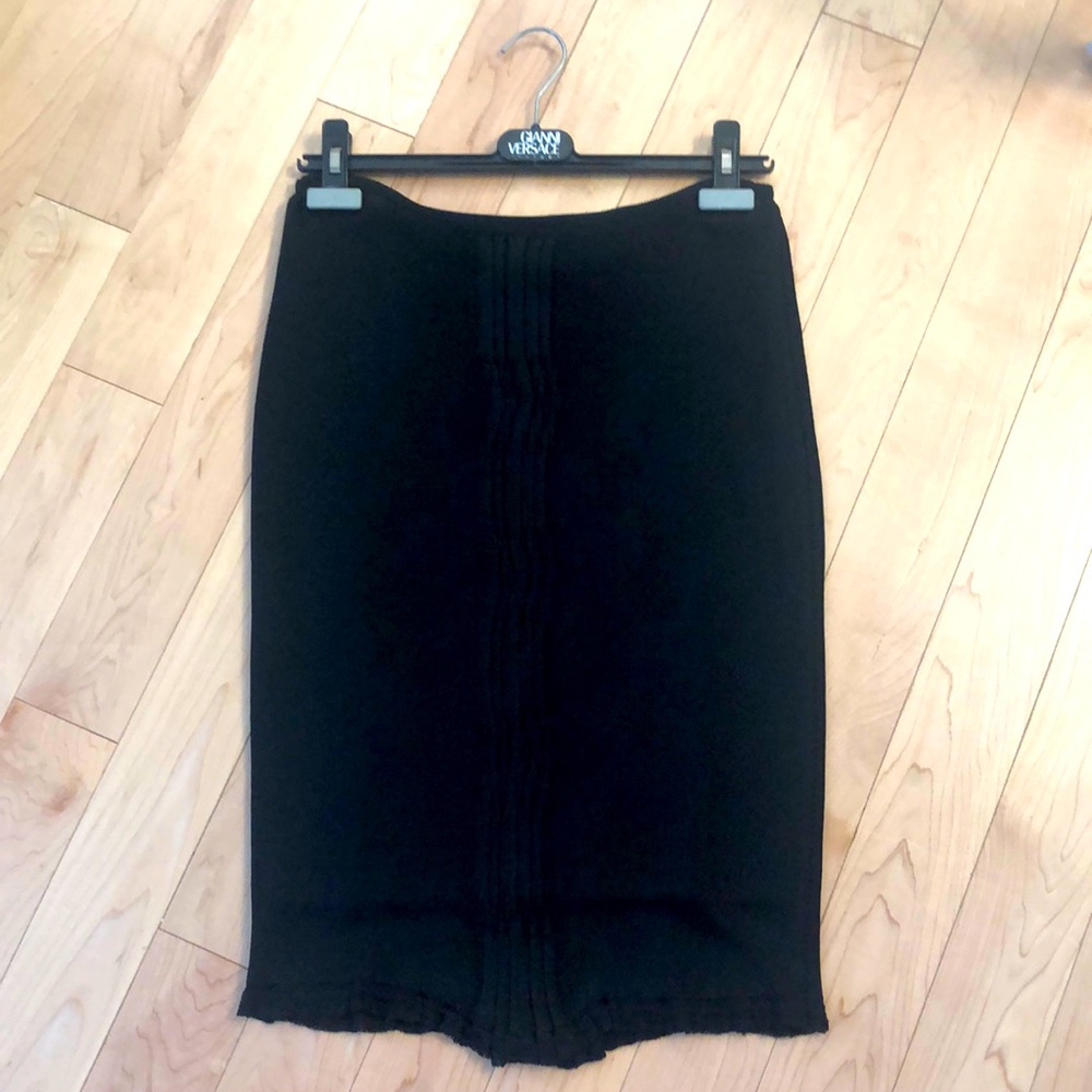 GIANNI VERSACE Vintage Worn Once Black Pencil Skirt with lining Size 42 - Picture 1 of 10